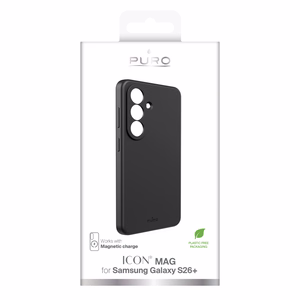 Puro ICON MAG aizsargmaciņš priekš Samsung Galaxy S26 Plus silikona saderīgs ar MagSafe - melns