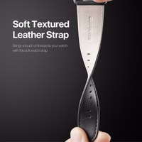 DUX DUCIS siksniņa YS dabīgās ādas Apple Watch 38 / 40 / 41 mm melna