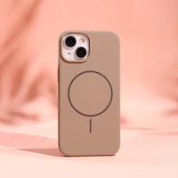Silicone Thin Mag case for iPhone 16e / 17e brown