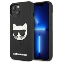 Karl Lagerfeld 3D Gumijas Choupette viedtālruņa apvalks iPhone 13 mini - melns
