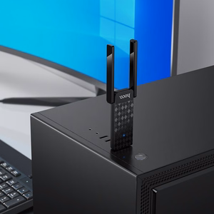 USB Wi-Fi adapteris Hoco HI34 Wi-Fi6 melns