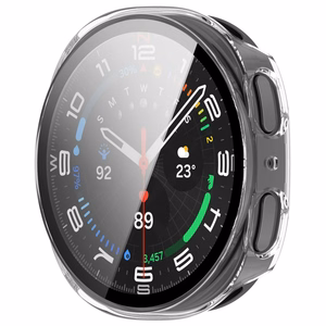 Tech-Protect Defense 2-Pack maciņš modelim Samsung Galaxy Watch 44mm – caurspīdīgs un matēts melns
