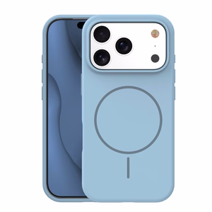 Силиконовый чехол Thin Mag для iPhone 17 Pro Max 6,9" голубой