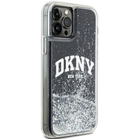 DKNY Liquid Glitter Big Logo viedtālruņa apvalks iPhone 12 Pro/12 - melns