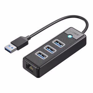 Orico PW3UR25-U3 USB Hub 4-Port 3x USB-A 3.0 1x RJ45 2.5G Ethernet 1.8m - Black