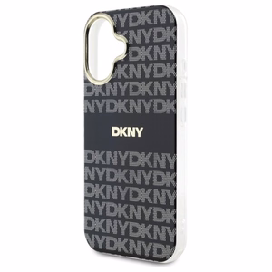 DKNY tekstūras raksta ar svītru viedtālruņa apvalks iPhone 16 - melns