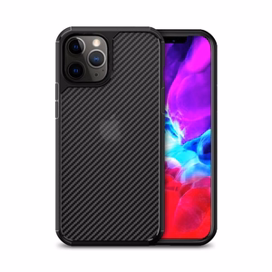 Crong Hybrid Carbon vāciņš ierīcei iPhone 12 Pro Max, melns