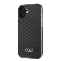 Audi IML Izšuvuma raksts Magnētiskais iPhone 16 Plus 6.7" melns/melns cietais apvalks AU-IMLMIP16M-Q5/D3-BK