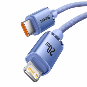Baseus kabelis Crystal Shine USB-C - Lightning 2,0 m 20W violets
