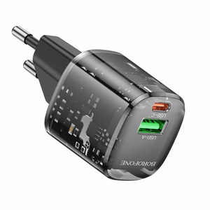 Borofone Сетевое зарядное устройство BN17 Sunlight - USB + Type C - QC 3.0 PD 20W 3A чёрный