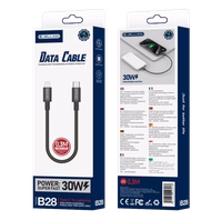 JELLICO kabelis B28 USB-C - Lightning PD 30W 0.3M melns
