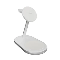Puro Mag Station Qi2 3-in-1 bezvadu lādētājs, savietojams ar MagSafe - balts
