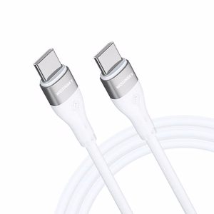 Wozinsky WSTCC1 USB-C / USB-C PD 65W kabelis 1 m garš - balts