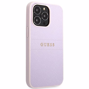 Guess Saffiano Stripe iPhone 13 Pro Max viedtālruņa apvalks – violets