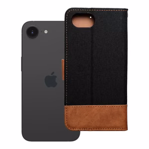 Viedtālruņa apvalks JEANS Book priekš iPhone 16e (SE 4 2025) - melns