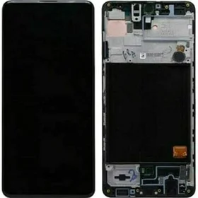 LCD ekrāns Samsung A515 A51 ar skārienekrānu un melnu OLED rāmi (reālais izmērs)