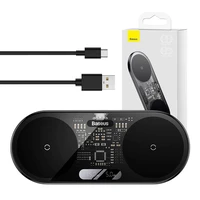 Dual Qi bezvadu lādētājs Baseus Digital LED displejs, 20 W