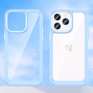 Outer Space viedtālruņa apvalks iPhone 14 Pro Max cietais apvalks ar gēla rāmi zila