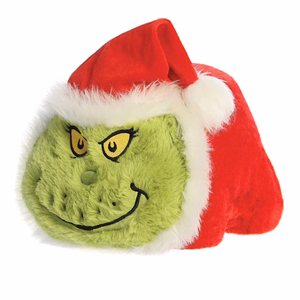 Grinch Spudsters plīša rotaļlieta/spilvens Ziemassvētku vecīša tērpā, 25 cm