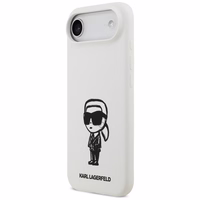 KARL LAGERFELD viedtālruņa apvalks IPHONE 17 Air saderīgs ar Magnētisko KLHMP17MSKIGROH (Silicone W/ KL Sketch & Logo) balts