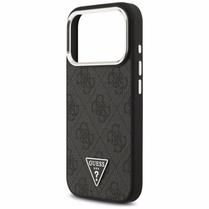Guess Чехол для iPhone 17 Pro совместимый с MagSafe GUHMP17LP4TSRCMK (PU 4G W/Triangle Logo SL) чёрный