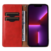 Magnētiskais apvalks ar siksniņu viedtālrunim Samsung Galaxy S23+ ar maku un statīvu - sarkans