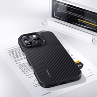 Benks Montage magnētiskais Armor Air Kevlar viedtālruņa apvalks ar PC rāmi 600D+1500D (M064) Iphone 16 Plus melns