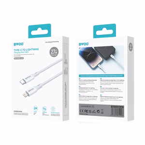 BWOO Cable USB-C - Lightning 2m 27W ABS + TPE white