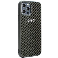 Audi oglekļa šķiedras iPhone 12/12 Pro 6.1" melns/melns cietais apvalks AU-TPUPCIP12P-R8/D2-BK