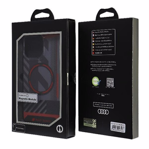 Audi IML Sporta Magnētiskais viedtālruņa apvalks iPhone 14 Pro Max 6.7" melns/melns cietais apvalks AU-IMLMIP14PM-RSQ/D2-BK