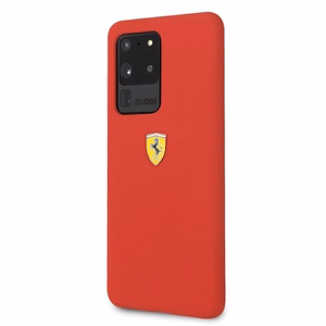 Ferrari Cietais viedtālruņa apvalks FESSIHCS69RE S20 Ultra G988 sarkans/sarkans Silikona