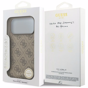 Guess 4G Charms Collection MagSafe чехол для iPhone 17 Pro Max - коричневый