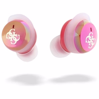 Guess Bluetooth austiņas GUTWSJ144ESF TWS + dokstacija fuksijas/fuksijas varavīksnes 4G drukāts logotips