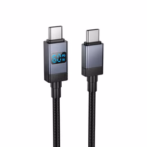 Кабель USB C - USB C Hoco 3A 60W с дисплеем 1 м X118 чёрный