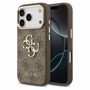 Guess 4G Big 4G Classic Logo Case for iPhone 17 Pro Max - Brown and Gold