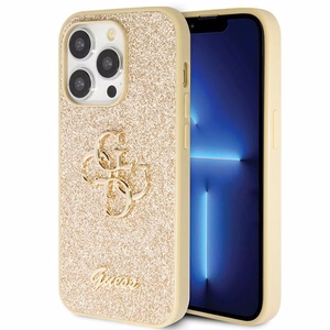 Guess GUHCP14LHG4SGD viedtālruņa apvalks iPhone 14 Pro – zeltains Spīdīgs Script Big 4G