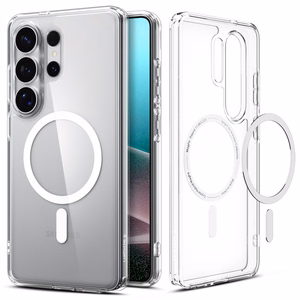 Spigen Ultra Hybrid Mag MagSafe maciņš priekš Samsung Galaxy S26 Ultra caurspīdīgs un balts