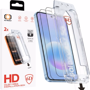 Tel Protect Dust-Free Easy Fit Full Glue 6D rūdīts stikls priekš Samsung Galaxy A56/A57 5G melns - 2 gab.