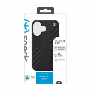 Speck Presidio2 Grip MagSafe maciņš priekš iPhone 17 (melns / Slate Gray / balts)