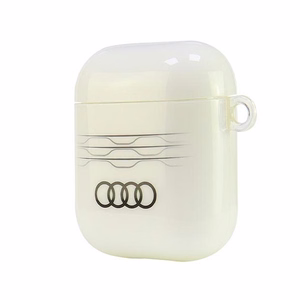 Audi IML ģeometrisks raksts AirPods 1 / 2 apvalks - balts