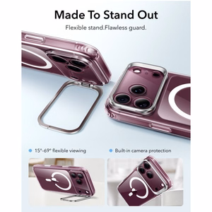ESR Classic Hybrid Kickstand MagSafe maciņš, paredzēts iPhone 18 Pro / 17 Pro, caurspīdīgs