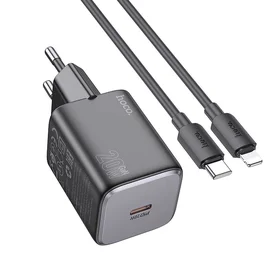 Lādētājs Hoco USB-C QC PD 20W + kabelis USB-C uz Lightning N40 melns