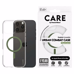 CARE by PanzerGlass Flagmanis viedtālruņa apvalks iPhone 16 Pro Max 6.9" zaļš/zaļš Magnētiskais 1372