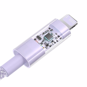 Baseus Gem USB-A uz Lightning 2.4A ātras uzlādes kabelis 1 m, violets