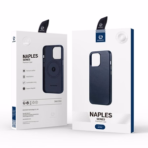 Dux Ducis Naples iPhone 14 Plus magnētiskais ādas apvalks MagSafe zils
