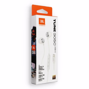 Vadu austiņas USB C JBL 305C baltas
