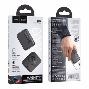 Portatīvais lādētājs saderīgs ar MagSafe Hoco 5000 mAh QC PD 18W J117 melna