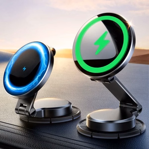 Automašīnas turētājs Joyroom JR-ZS408 melns (bezvadu uzlāde 15W) (magnētisks / lipīgs paliktnis)