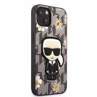 Karl Lagerfeld KLHCP13MPMNFIK1 iPhone 13 6.1" pelēks/pelēks Ziedu Ikonik Karl