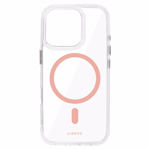 Liavec Spīdīgs Magnētiskais Caurspīdīgs viedtālruņa apvalks Iphone 16 Pro rozā